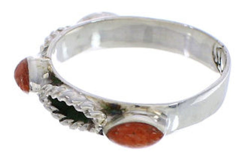 Apple Coral Sterling Silver Jewelry Stackable Ring Size 5-3/4 UX34807